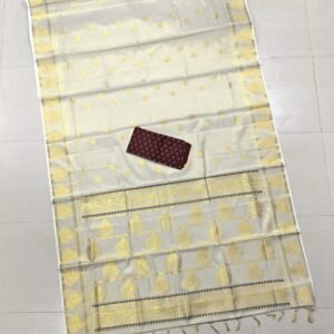 Mini Mokku Tissue Saree With Tussels
